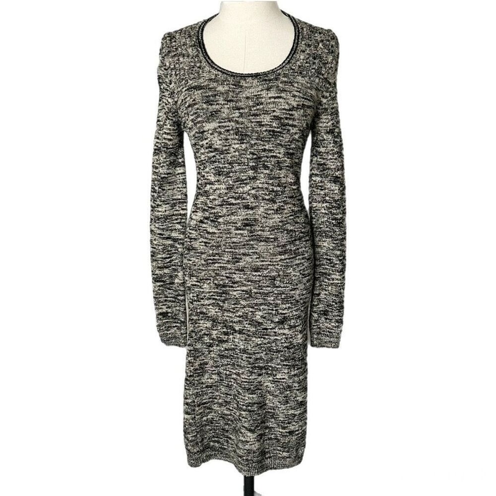 Isabel Marant Etoile Elsa Sweater Dress Monochrome Cotton Mohair Wool Size 8 US